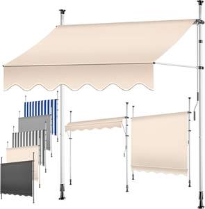 Toldo de abrazadera de balcón de alta calidad con manivela de mano para toldo de protección UV al aire libre Altura ajustable Embalaje de pedido por correo - Product Image 1