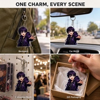 Porte-clés en acrylique Fille Anime Léger Durable Transparent Acrylique Découpé sur Mesure Chaîne Serpent Vente Directe Usine OEM