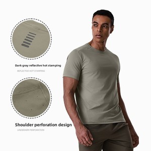 Chemises de bain en maille unie pour hommes, protection solaire UPF 50+, manches courtes, anti-UV, séchage rapide, pour la pêche et le surf - Product Image 2