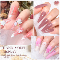 MEET ACROSS pour Nail Art Gel Acrylique Vernis Transparent Anti-adhésif Extension des Ongles Gel Solide Gelée Laitée Gel Dur