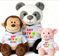 Peluches personnalisées à imprimer, animaux en peluche vierges pour sublimation, singe, panda, cochon, pour cadeaux avec logo personnalisé