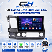 Pour Honda Civic 2006-2011, autoradio Android 15 de 9/10 pouces, CarPlay sans fil, Android Auto, GPS, écran tactile IPS 2DIN HD