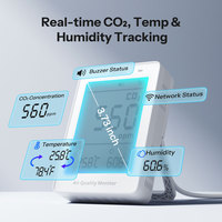 SONOFF SAWF-08P AirGuard CO2 Matter Wi-Fi Moniteur de Qualité de l'Air Multimètre Environnemental Alexa Maison Nouveau Usage Commercial Beige 1 An