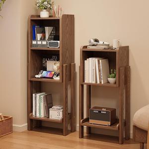 Solid Wood Bookshelf <b>Narrow</b> Floor <b>Storage</b> Rack For Living Room Bedroom - Product Image 1
