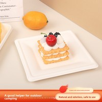 Livraison Gratuite Assiettes en Papier Jetables Rondes/Carrées pour la Restauration Rapide Biodégradables Écologiques 50/Paquet Assiettes à Gâteau Modernes et Simples