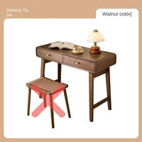 Coiffeuse en Bois Massif Écologique et Durable avec Éclairage Intégré Réglable, Meuble de Rangement Multifonctionnel de Luxe pour Chambre à Coucher