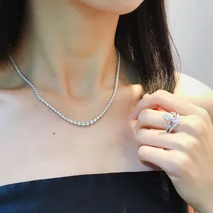 사용자 정의 여성 천연 다이아몬드 초커 럭셔리 아이스 다이아몬드 체인 18K 솔리드 골드