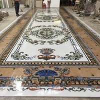 Carreaux de marbre personnalisés découpés au jet d'eau – Design de carreaux de marbre naturel pour projets d'aménagement intérieur de villas et halls d'hôtels de luxe
