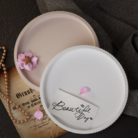 Timesrui bricolage plaque de rangement Pot de fleur Base Silicone moule goutte à goutte colle gypse ciment rayure grossière plateau circulaire dentelle plaque moule