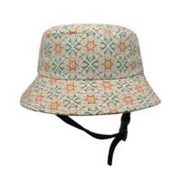 Chapeau Bob Premium Personnalisé Imperméable pour le Surf, Motif Floral Feuille Recyclée, Sangle Mentonnière Réglable, Poche Intérieure, Unisexe, Cyclisme en Extérieur