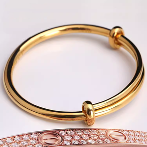 Unisex Custom S925 <strong>Stick</strong> Bangle Bracelet Ladies Gold Plated Wedding Party Sterling Silver <strong>Push</strong>-<strong>Pull</strong> Bracelets for Gift Occasions - Product Image 4