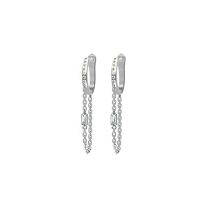 Orecchini a Catena con Nappine per Donne, Gioielli Eleganti con Pietre Scintillanti - Product Image 4