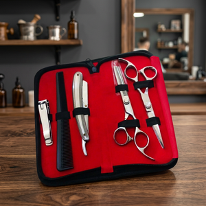 ASAP BEAUTY PAKISTAN Ensemble de ciseaux à cheveux durables de 6,0 pouces en acier HRC Rockwall, design tendance, pointe affûtée, pour coiffeur et barbier, avec brosses et peignes - Product Image 2