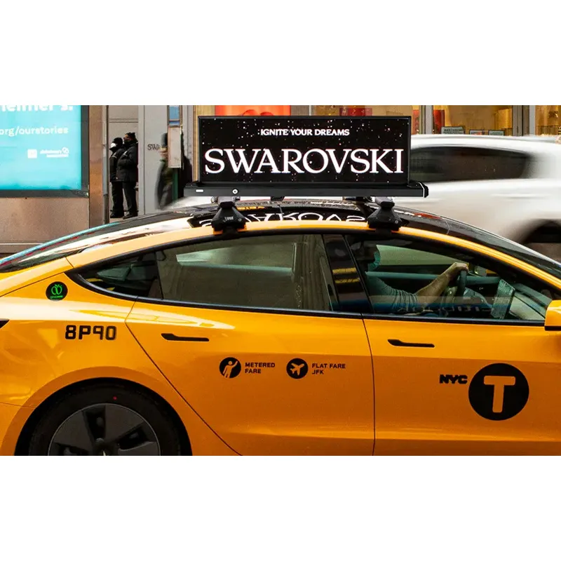 Tam renkli su geçirmez araba çatı hareketli reklam Billboard 4G Wifi LED ekran açık taksi üst P5 LED dijital ekran