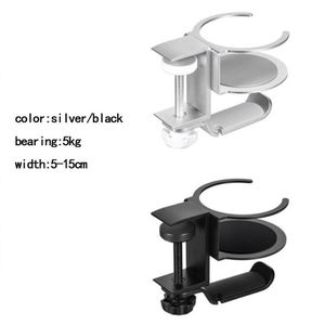 Ajustável girando braço braçadeira metal Headphone Stand Headset gancho Hanger Mount com porta-copos - Product Image 5