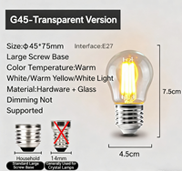 Ampoule à filament LED en verre de haute qualité, durable, prix de gros du fournisseur chinois, dimmable, économie d'énergie, usage bureautique
