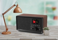 Radio rétro pour la maison, tourne-disque en bois vintage, haut-parleur avec écouteurs, radio numérique DAB + FM BT