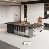 WESOME Table et chaise de bureau de luxe Boss Modern L Shaped Office Ceo Table en bois avec tiroirs Office Desk