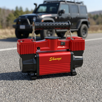 Compresseur d'air portable robuste à double cylindre 12V 150PSI en métal avec gonflage rapide des pneus pour voitures et MPV