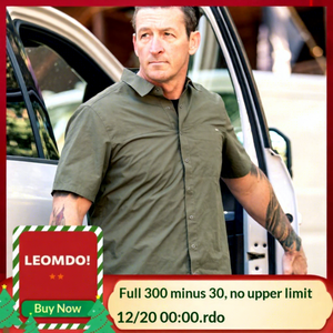Camisa de Manga Corta de Punto con Cuello Alto y Cuentas <span class=keywords><strong>Wyatt</strong></span>, Diseño ODM, Ligera, Informal, para Verano, para Hombre - Product Image 2