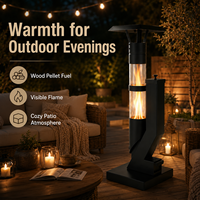Chauffe-terrasse autoportant en acier au carbone à granulés pour jardin, cour et usage commercial