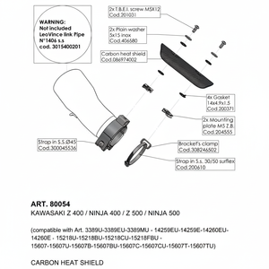 2024 2025 KAWASAKI NINJA 500/SE scudo termico del sistema di scarico del motociclo 20361 - Product Image 1