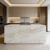 YDSTONE 0 Silica Imitation Pierre Naturelle Quartz Taj Mahal Pierre Artificielle Quartz Blanc pour Comptoir de Cuisine et Design de Table