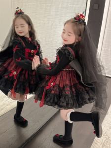 2025 Halloween gótico vampiro Lolita vestido niña princesa disfraz para niñas bebés - Product Image 5