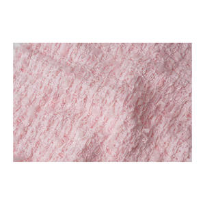 Tissu en tweed fantaisie coréen de qualité supérieure, maille papillon rose transparente, texture duveteuse, tissu textile tissé sur mesure OEM & ODM - Product Image 5
