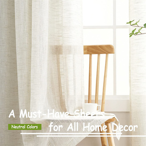 Cortinas Semitransparentes de Lino, Cortinas Rústicas de Estilo Campestre, Cortinas Opacas <span class=keywords><strong>para</strong></span> Cocina, Comedor, Dormitorio, Sala de Estar - Product Image 6