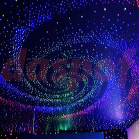 Panneau de plafond suspendu modulaire acoustique en polyester 0,75 mm avec fibres optiques LED scintillantes effet ciel étoilé RGB/blanc unique IP20