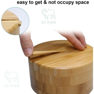 Multi-Purpose Salt Storage Box With Spoon Bamboo <b>Spice</b> Box Multi-Functional <b>Spice</b> Box Container - Product Image 5