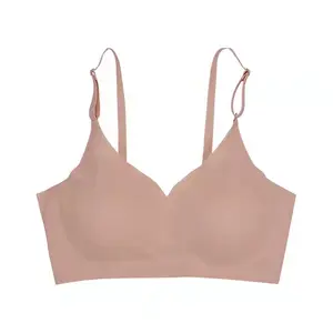 Hot Sell Ice Silk Seamless Bra Sexy Ladies Underwear Comfortable Bralette Push Up Adjustable Shoulder Strap For Women Crop Top