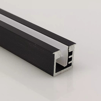 W9.7 * h9.4mm Profil de lumière LED en alliage d'aluminium encastré T5 Diode électroluminescente Abat-jour en silicone pour placard d'exposition