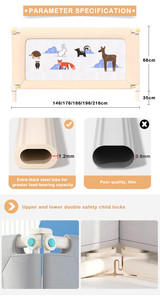 Barandilla Plegable Metálica con Botón de Presión y Riel Deslizante Suave, Protector de Cama Seguro para Bebés - Product Image 5