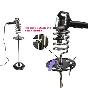 Support de sèche-cheveux moderne en acier inoxydable, support de sèche-cheveux suspendu au sol pour salon ou salle de bain - Product Image 5