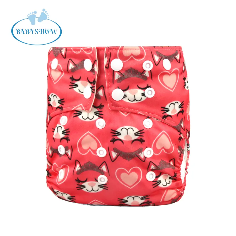 New Trends Cloth Baby Diapers Red High Absorption Nappy Cotton Inserts Reusable Baby Diapers In Summer