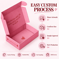 Boîte d'expédition personnalisée en carton ondulé rose de qualité supérieure avec impression de logo minimale et approvisionnement en gros pour les marques de beauté