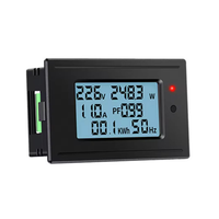Voltmeter Digital Ammeter Meter Tegangan Arus AC Detektor Volt Tester Monitor Panel Pengukur Daya Wattmeter Meter