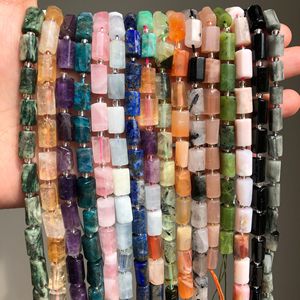 Cuentas Coloridas al por Mayor, Forma de Cilindro de 8x11 mm, Cristal Natural para Hacer Joyería DIY, Espaciador Arbitrario de Cuentas Sueltas - Product Image 2