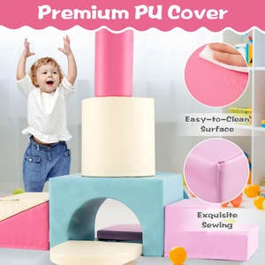 Juego de 7 Bloques de Espuma Suave para Escalar para Bebés y Niños Pequeños, con Cubierta Extraíble de Cuero PU para Área de Juegos Interior - Product Image 3