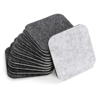 Sous-verres en feutre de polyester gris foncé écologiques découpés au laser, taille personnalisable, design moderne, prêts à être expédiés, tapis pour tasse, verre, dessous-de-plat