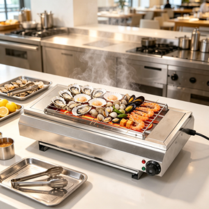 Horno Eléctrico de Acero Inoxidable para Asar a la Parrilla, 3KW, Equipo Comercial para Asar sin Humo para Puestos de Comida - Product Image 3