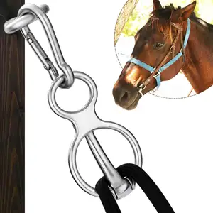 Grosir cincin ikat penahan dasi kuda cincin baja tahan karat mengurangi kuda terluka ketika menarik kembali