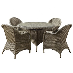 Moderno marrone mobili ristorante in alluminio Rattan giardino <span class=keywords><strong>vimini</strong></span> da pranzo Set <span class=keywords><strong>esterno</strong></span> Patio bar tavolo e 4 sedie - Product Image 2