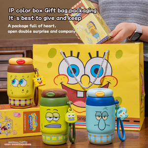 Botella de Agua de Acero Inoxidable de 300 ml de <span class=keywords><strong>Bob</strong></span> <span class=keywords><strong>Esponja</strong></span>, con Tapa y Cuerda, para Regalo, Taza Infantil y para el Automóvil - Product Image 3