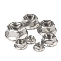 M2.5 M3 M4 M5 M6 M8 M10 X 1.25 5/8" UNC UNF Schwarze Flansch-Sicherungsmutter aus Edelstahl mit Gezahntem Sechskant und Flanschkopf