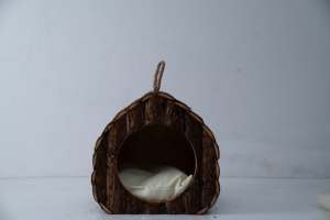 เตียงนอนแมวแบบพกพาสะดวกสบายเตียงแมวสัตว์เลี้ยงบ้านแมวเตียงสบายสำหรับเพื่อนขนยาวหวายสิ่งประดิษฐ์สำหรับแมวบ้าน - Product Image 2