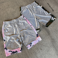 Short Bermuda de Basketball OEM Streetwear 3/4 pour Homme en Satin Nylon Patchwork avec Cordon de Serrage, Coupe Ample, pour la Course, Capri, Sweat, Long Short Hombre