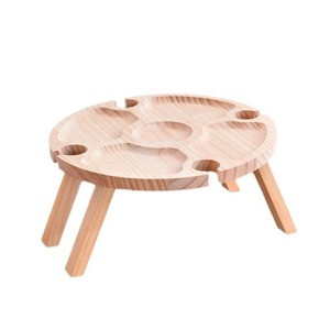 Solid Wood <b>Folding</b> <b>Outdoor</b> <b>Table</b> With Divided Tray For Tea Coffee Snacks 30x14.5cm - Product Image 2